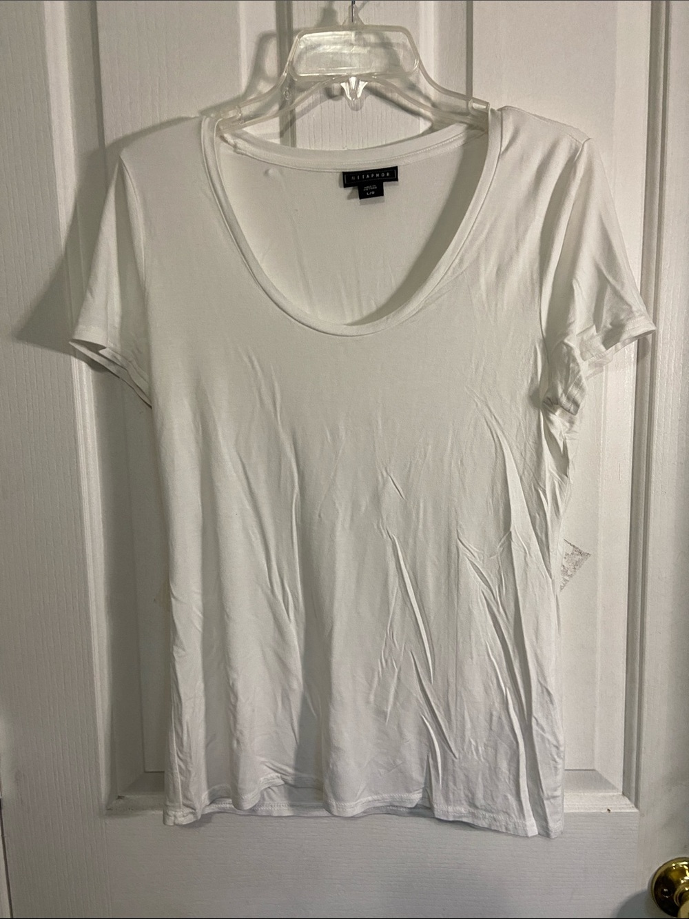 Metaphor White Scoop Neck Short Sleeve Tee
